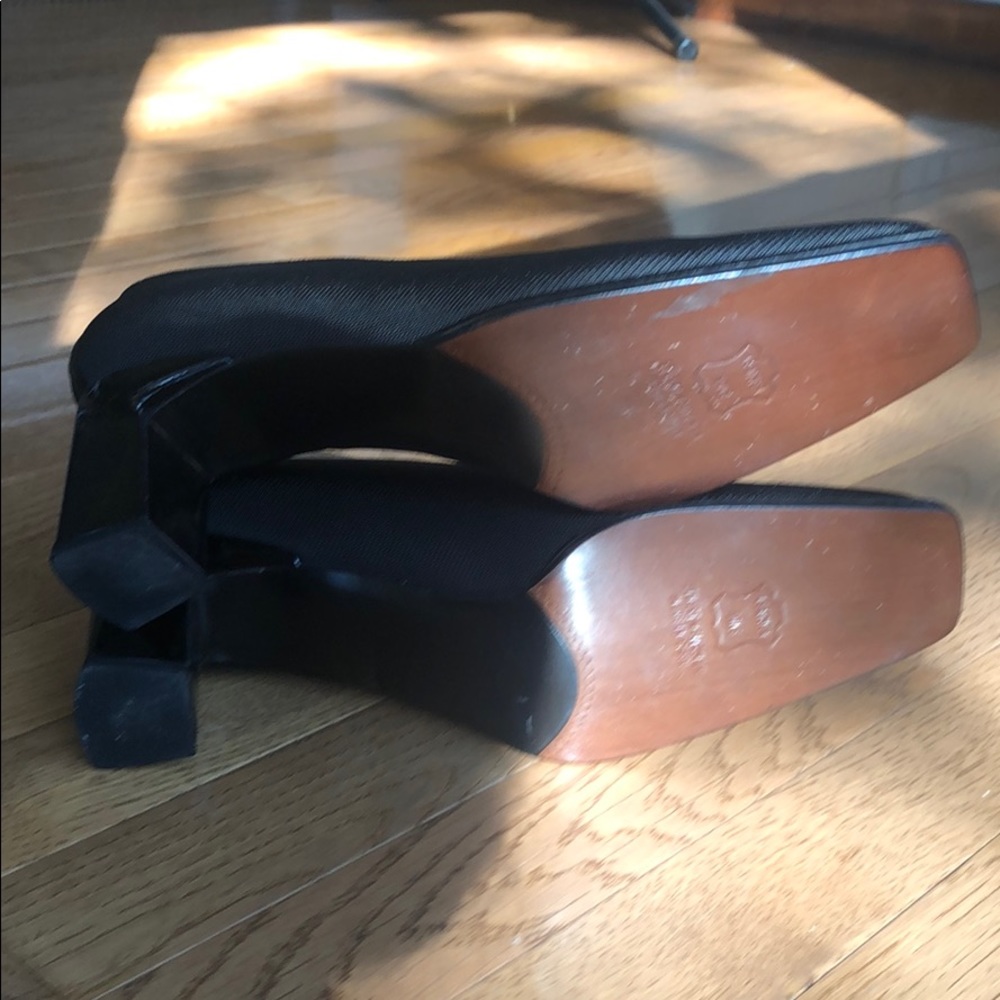 Stuart Weitzman Black Sq Toe Block Heel Pump Sz 9 - image 3